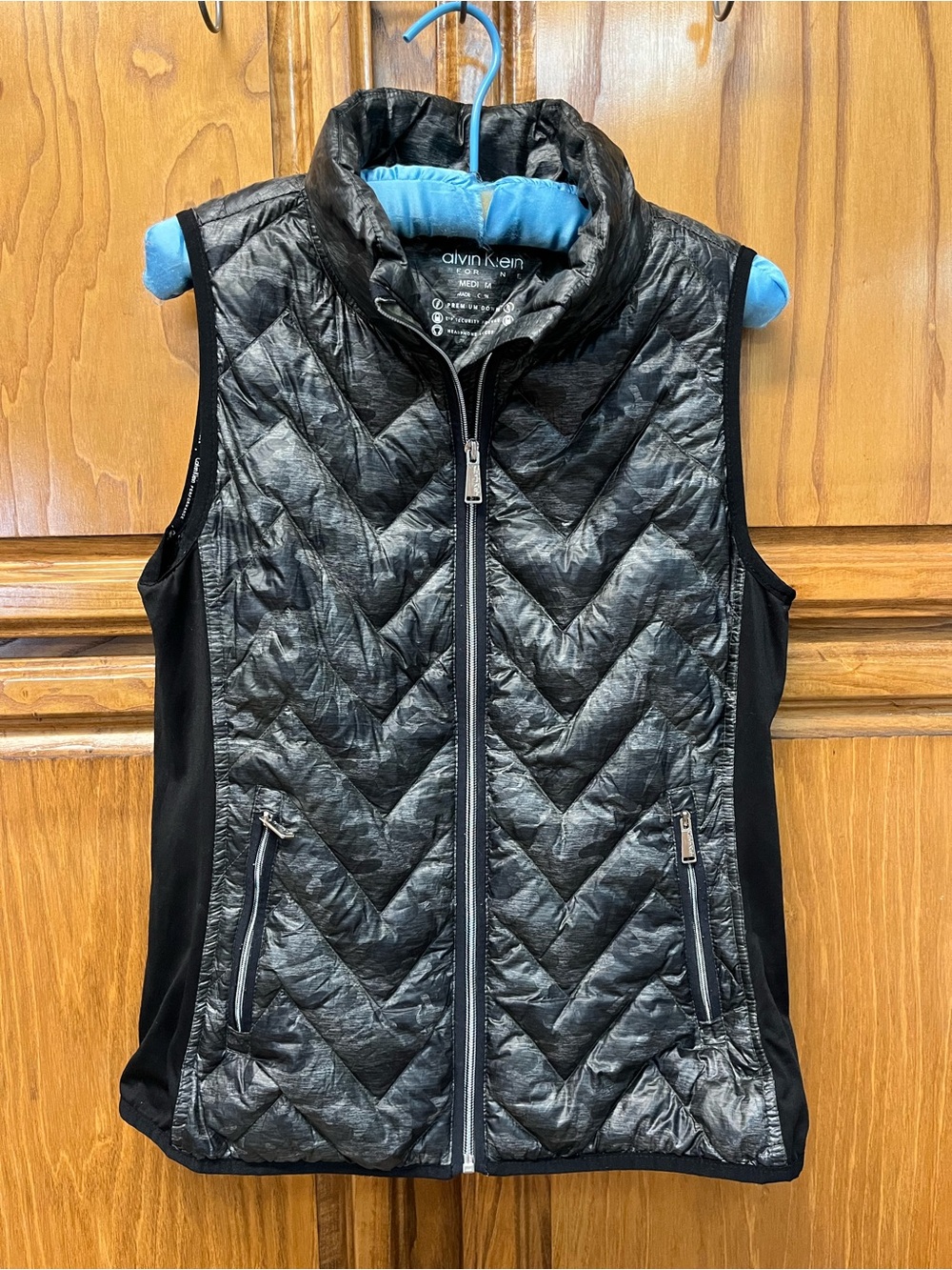Calvin Klein Black Quilted Packable Vest with Side Panels